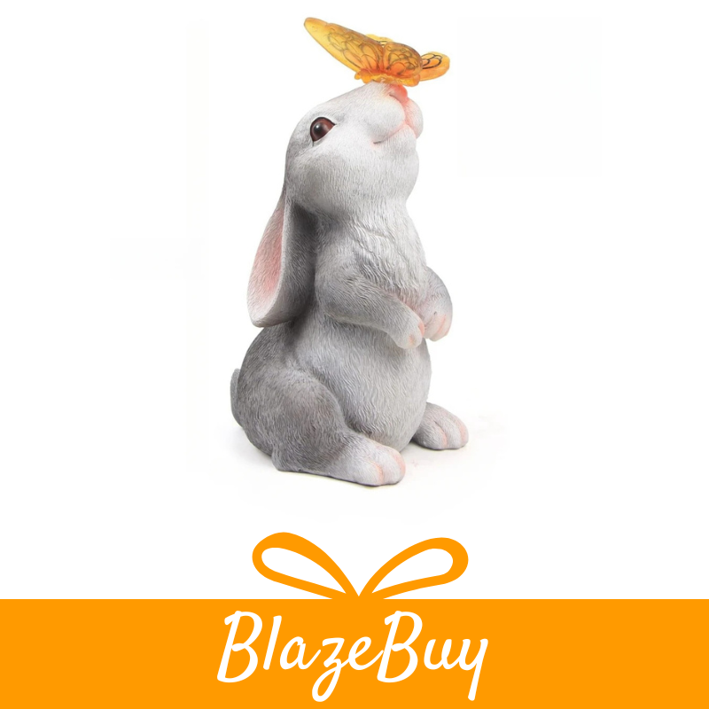 Solar Bunny Garden Statue