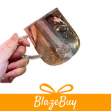 3D Heart Design Glass Cup