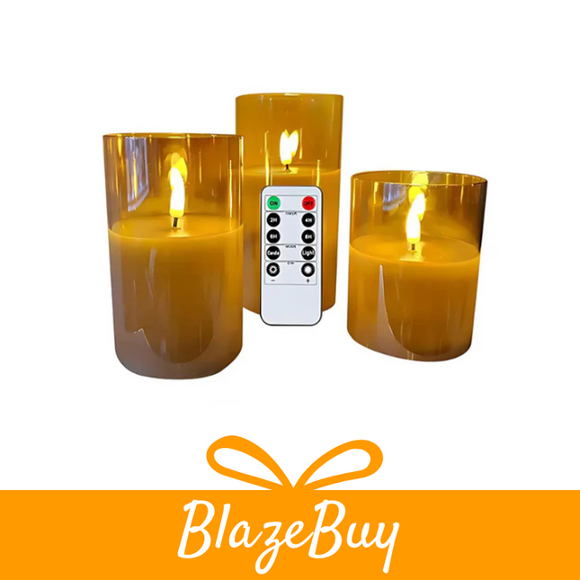 GlowFlame™ Set of 3 LED Candle