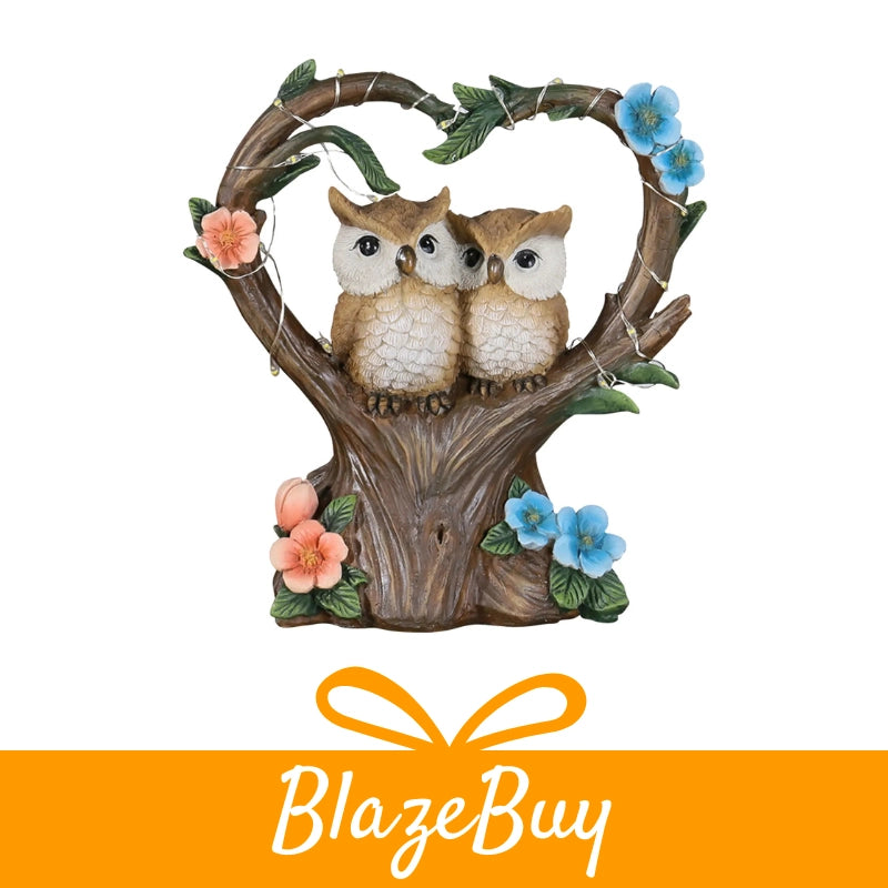 Solar Owl Garden Statue