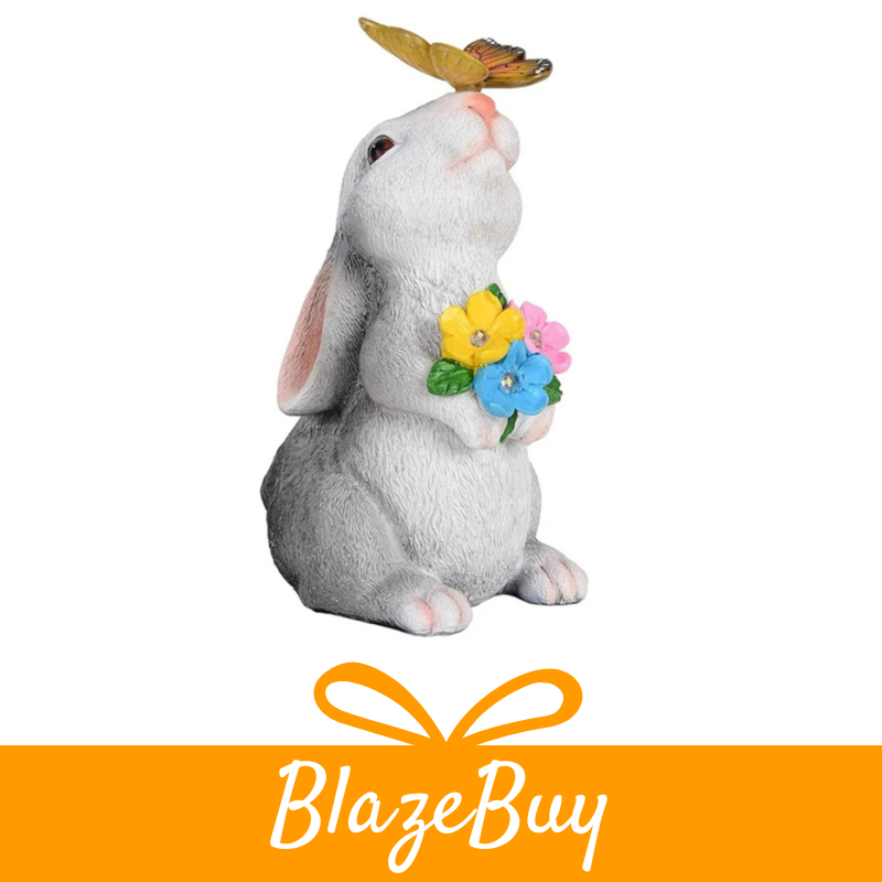 Solar Bunny Garden Statue