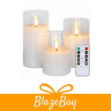 GlowFlame™ Set of 3 LED Candle