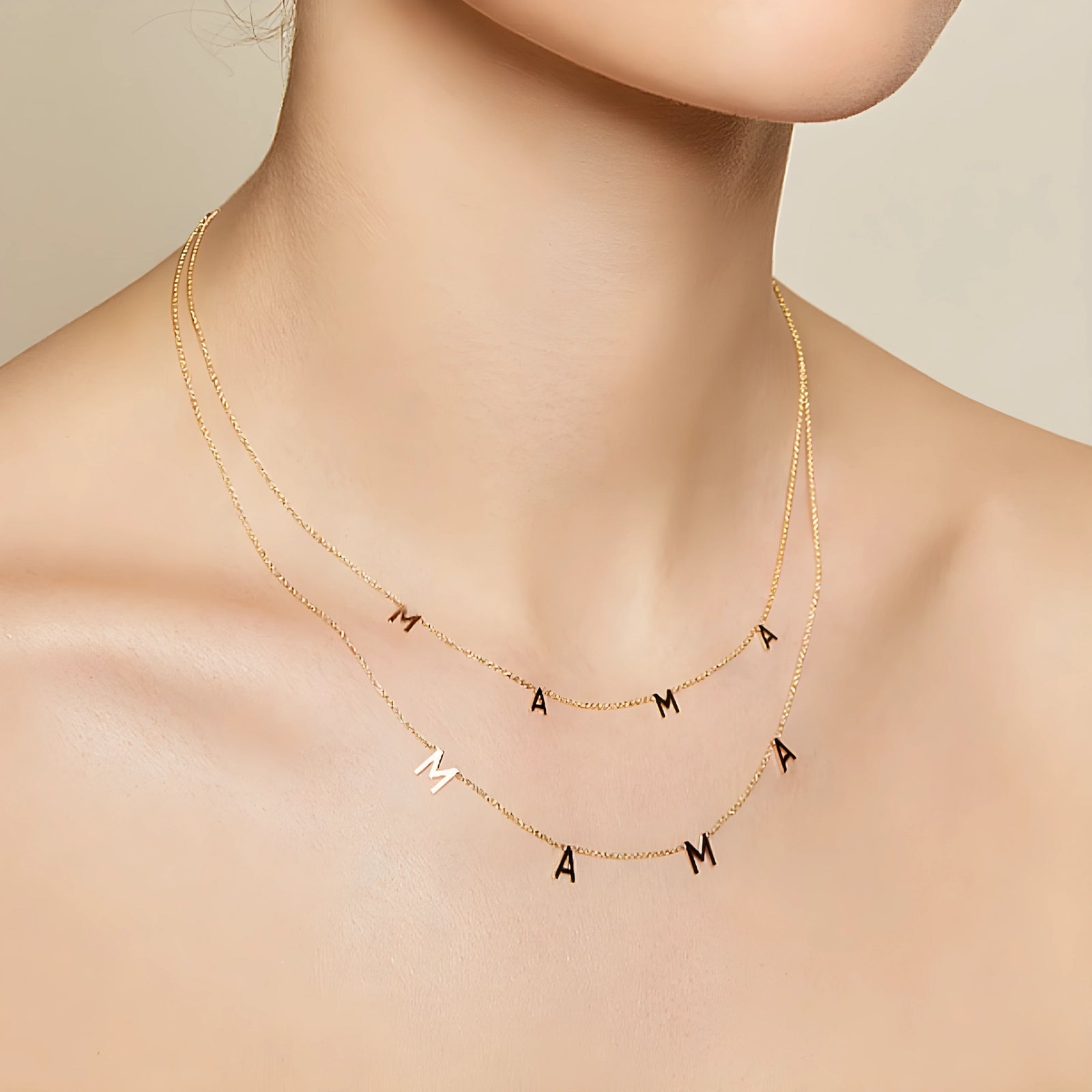 Mama Letter Pendant Necklace