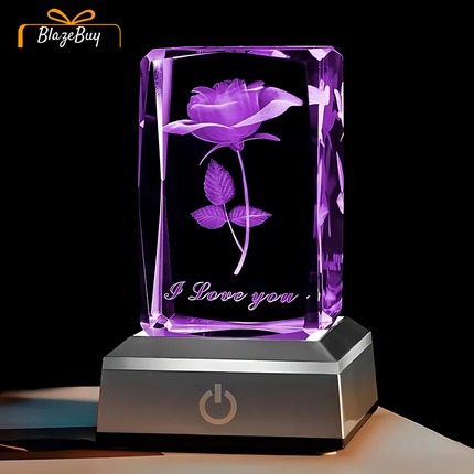 RoseGlow™ 3D Crystal Lamp