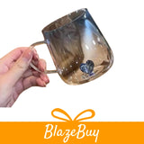 3D Heart Design Glass Cup