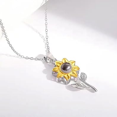 I Love You Sunflower Necklace