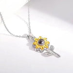 I Love You Sunflower Necklace