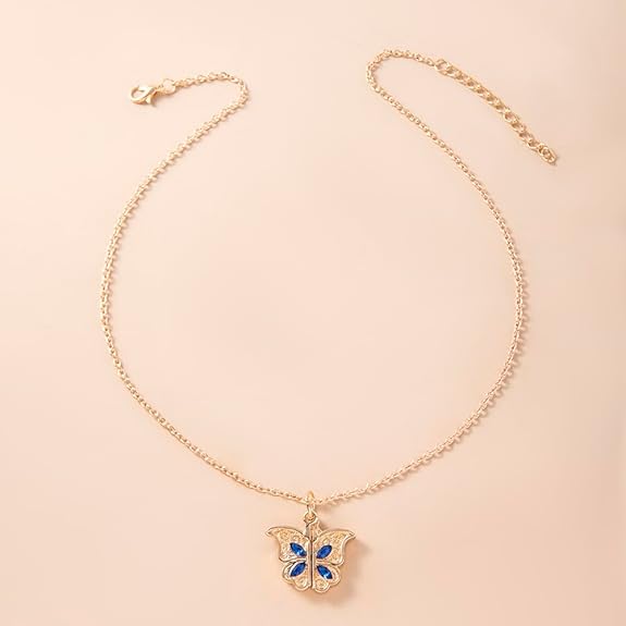 Butterfly Heart Locket Necklace