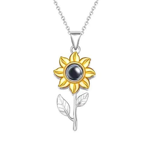 I Love You Sunflower Necklace
