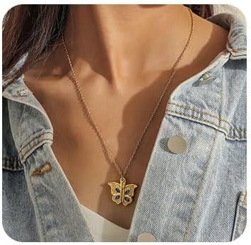 Butterfly Heart Locket Necklace