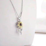 I Love You Sunflower Necklace