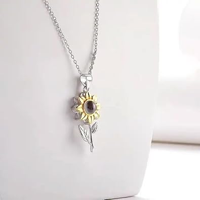 I Love You Sunflower Necklace