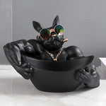 French Bulldog Bowl Sculpture Set
