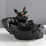 French Bulldog Bowl Sculpture Set