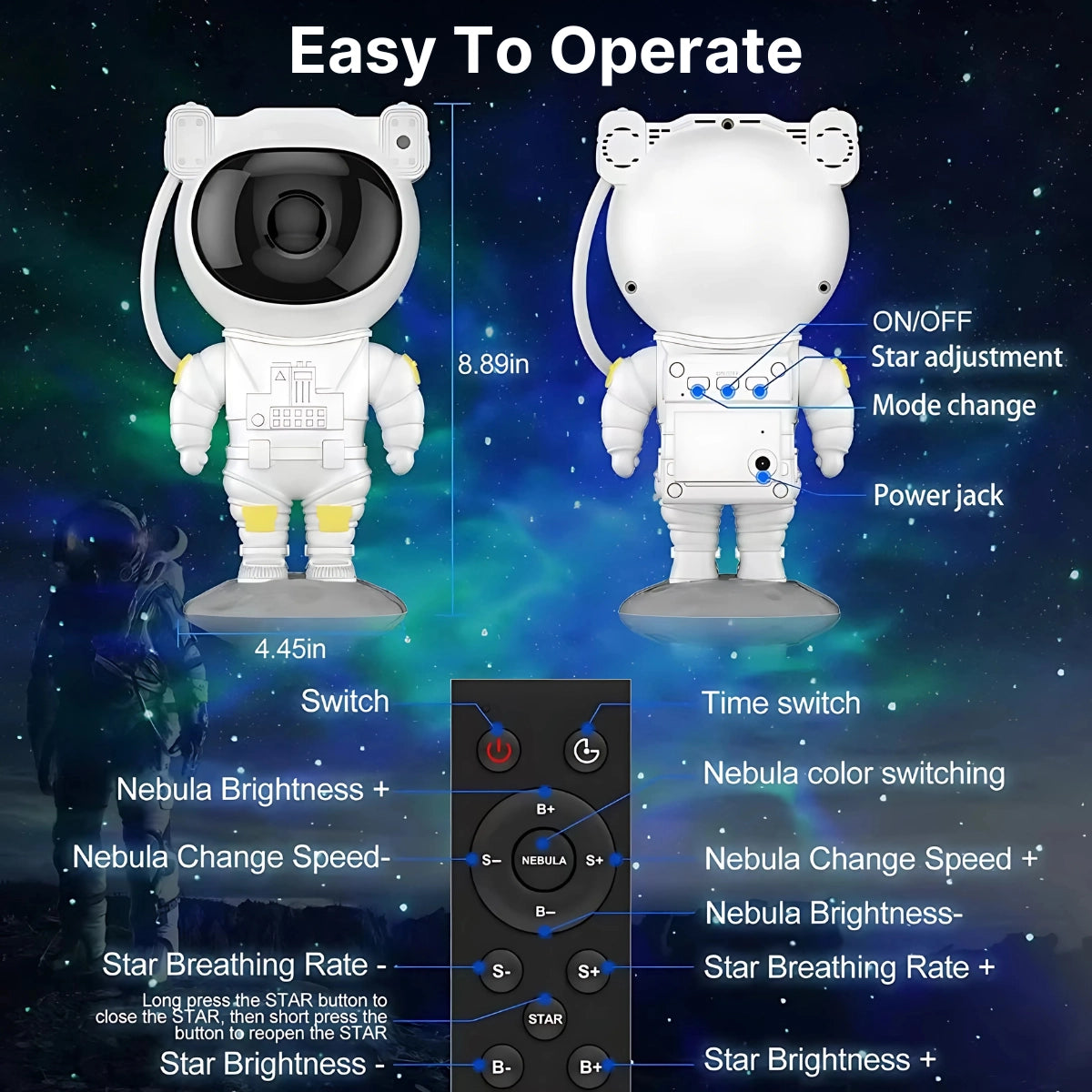 Astronaut Galaxy Projector Lamp