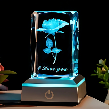 RoseGlow™ 3D Crystal Lamp