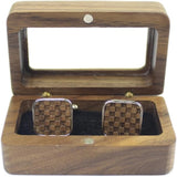 Rustic Walnut Wood Cufflinks Set