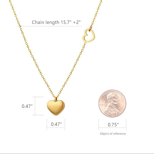 Gold Double Heart Necklace