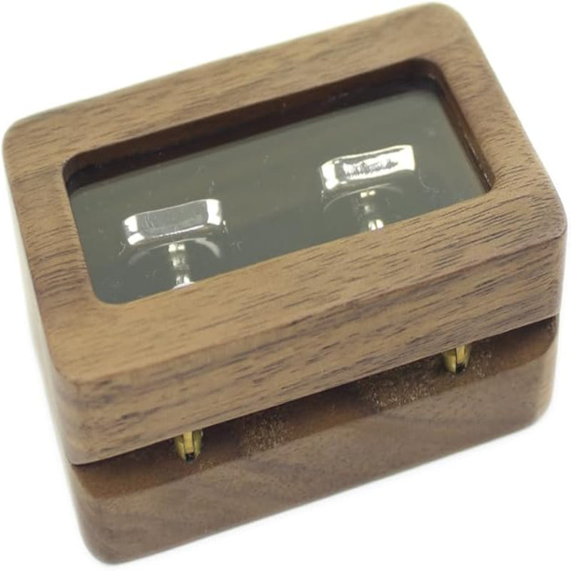 Rustic Walnut Wood Cufflinks Set