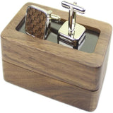 Rustic Walnut Wood Cufflinks Set
