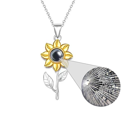 I Love You Sunflower Necklace