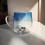 3D Heart Design Glass Cup