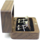 Rustic Walnut Wood Cufflinks Set