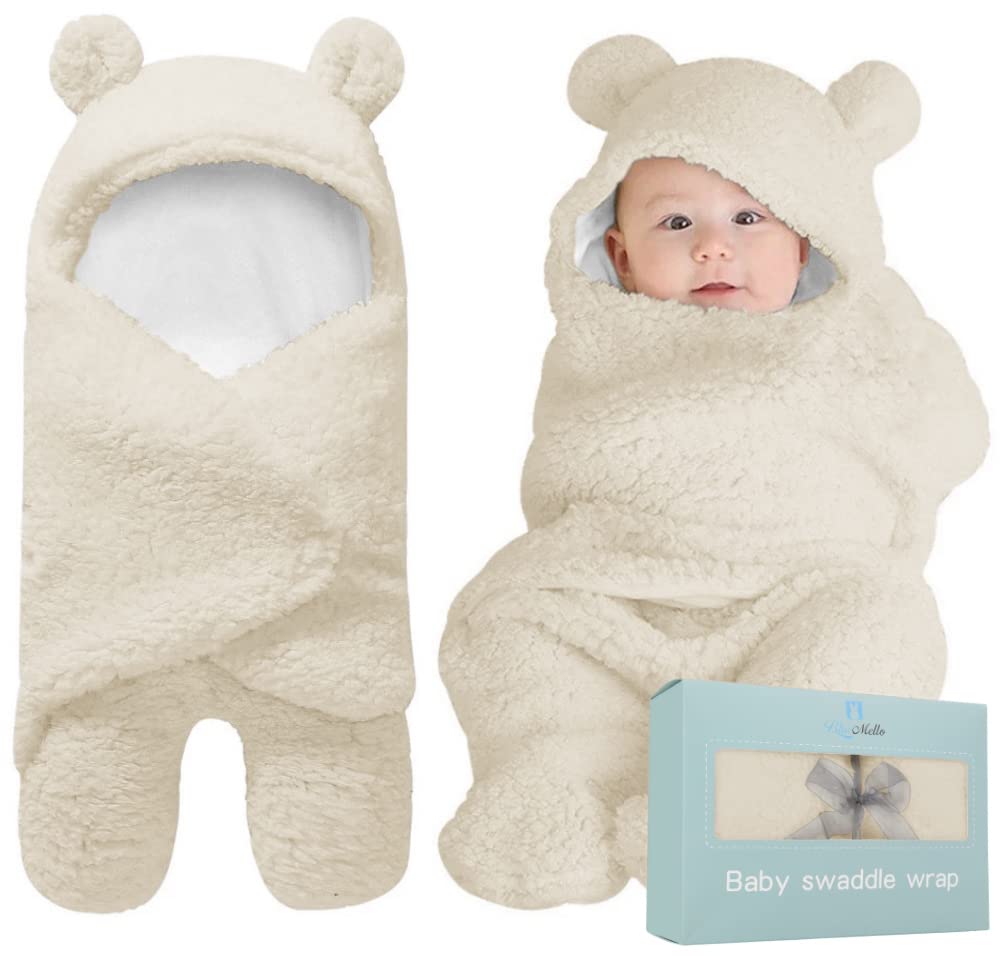 Baby Swaddle Blanket | Ultra-Soft Plush Essential for Infants 0-6 Months | Receiving Swaddling Wrap White | Ideal for Baby Boy Accessories and Newborn Registry | Perfect Baby Girl Shower Gift