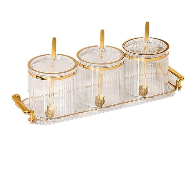 Acrylic Condiment Spice Jar Set