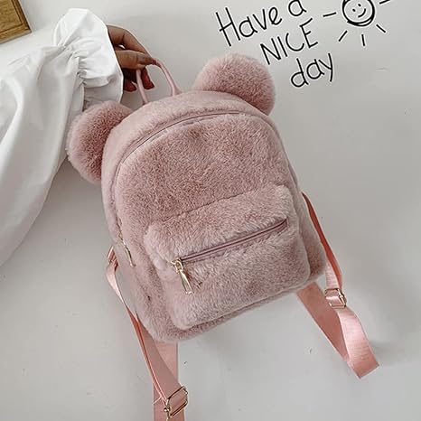 Fuzzy Bear Ears Backpack