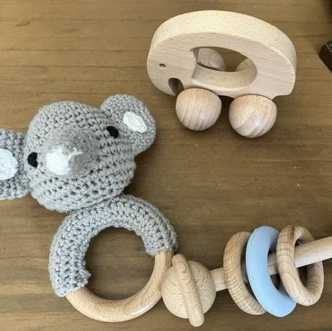 Wooden Animal Rattle Set