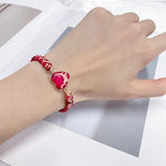 Heart Jasper Braided Bracelet