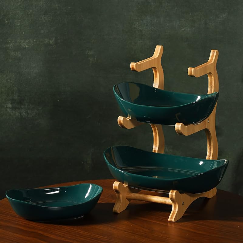 Three-Tier Ceramic Fruit Bowl