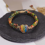 Heart Jasper Braided Bracelet
