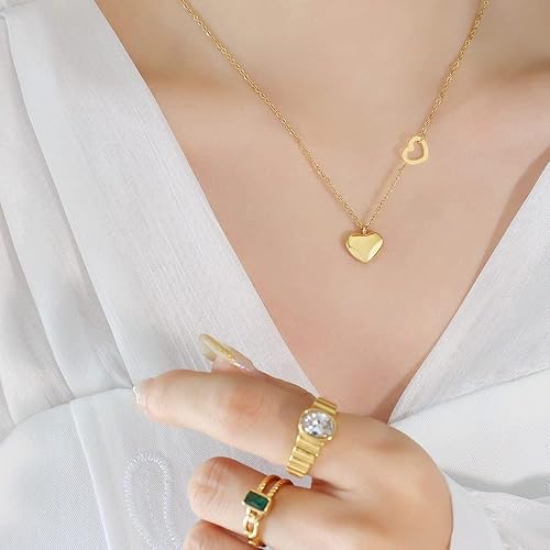 Gold Double Heart Necklace