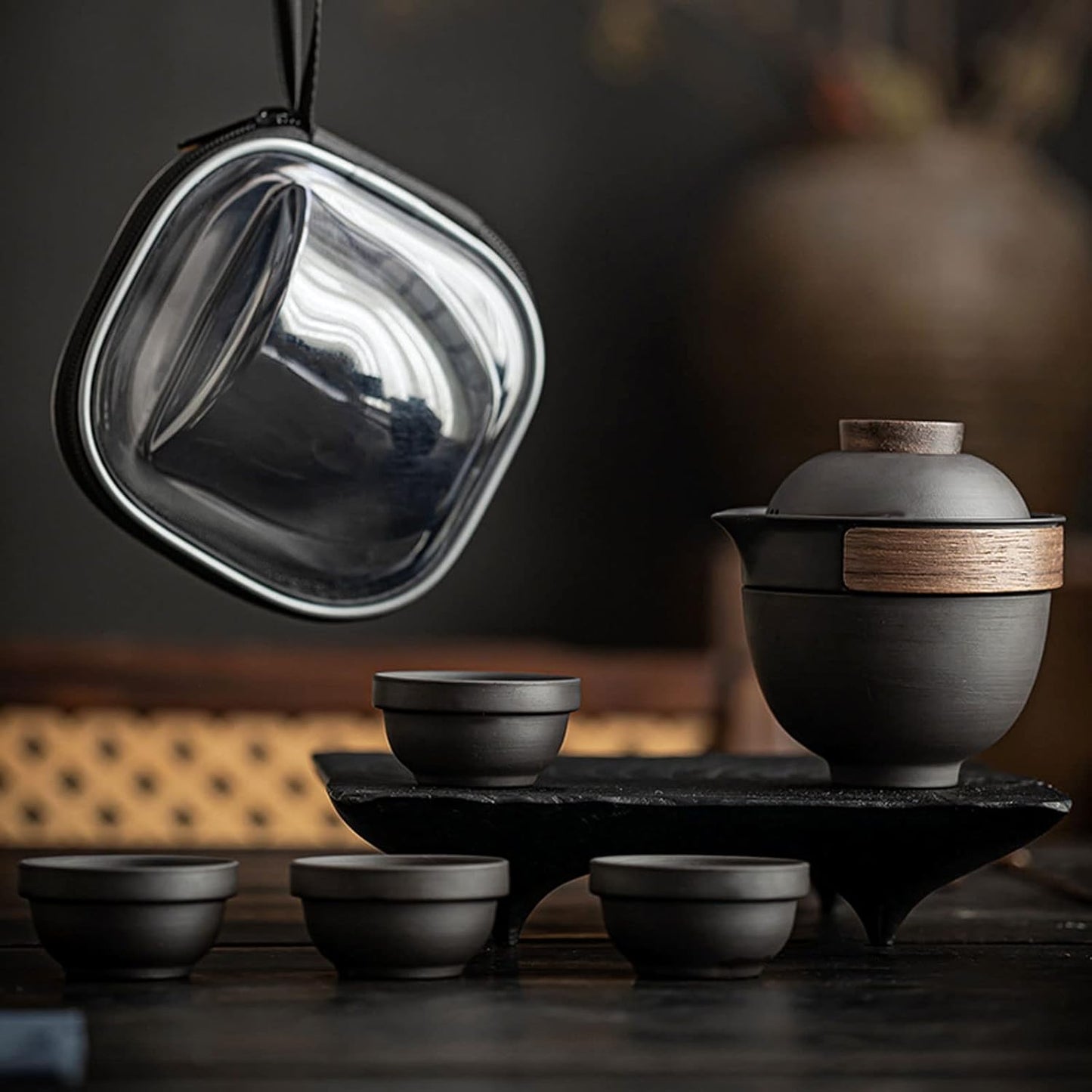 Portable Ceramic Gaiwan Tea Set