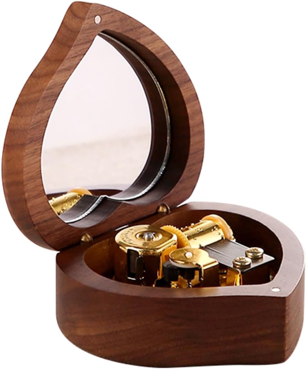 Heart-Shaped Walnut Musical Keepsake