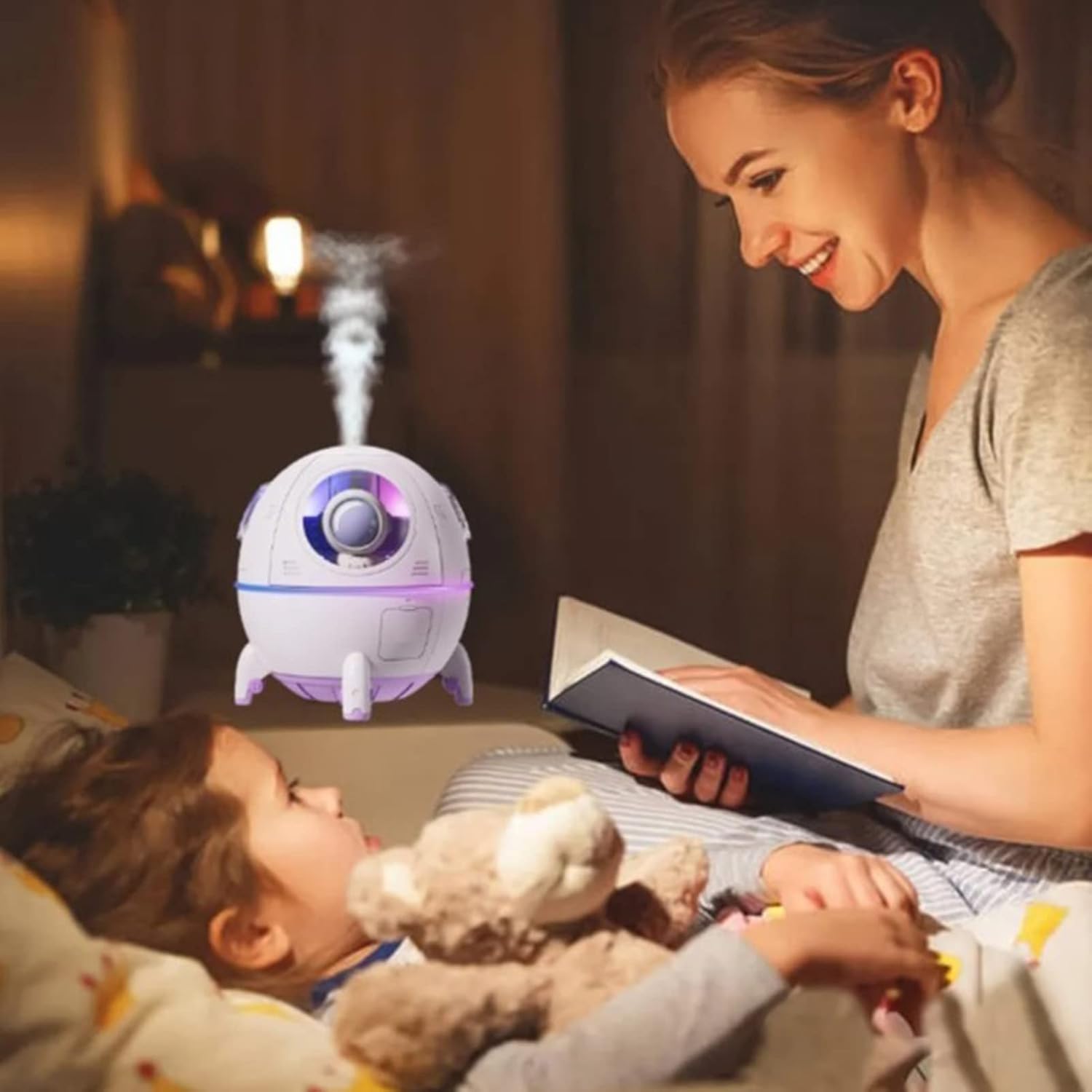 Mini Spaceship Humidifier Light