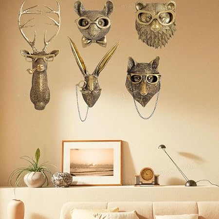 Gold Animal Wall Sculpture Set