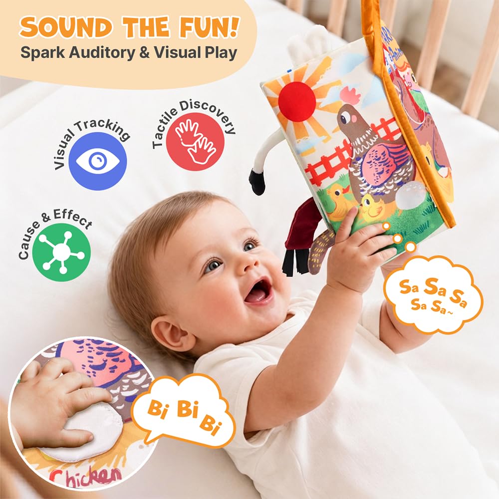 JoyCat Baby Toys 6-12 Months, Montessori Sensory Baby Toy Set with Stacking Cups, Soft Blocks, Tissue Box Toy, Spinner Toys, Sensory Balls, Cloth Book, Infant Learning Toys, Baby Shower Gift