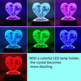 FANF&YKPY Personalized Crystal Custom Color Pictures - Heart-shaped Crystal Photo Frame, Birthdays, gift for her, Wedding Gifts, for Girlfriends, Husbands,Wife,Friends,Parents