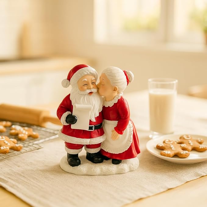 Santa Couple Resin Figurines