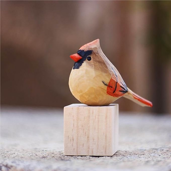 Handcrafted Wooden Bird Figurines
