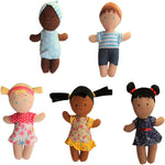 Snuggle Stuffs Basket of Buddies Multicultural Plush Dolls | Diversity & Inclusion Toys for Toddlers | Soft 8 Inch Ethnic Friends for Preschool Classroom, Daycare or Home | Set of 5