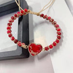 Heart Jasper Braided Bracelet
