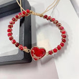 Heart Jasper Braided Bracelet