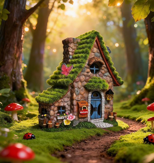 Solar Fairy House Statue