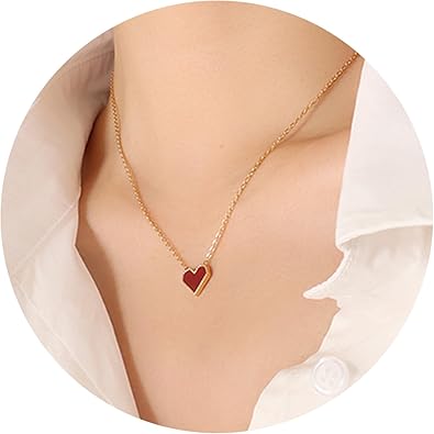 Dainty Red Heart Necklace
