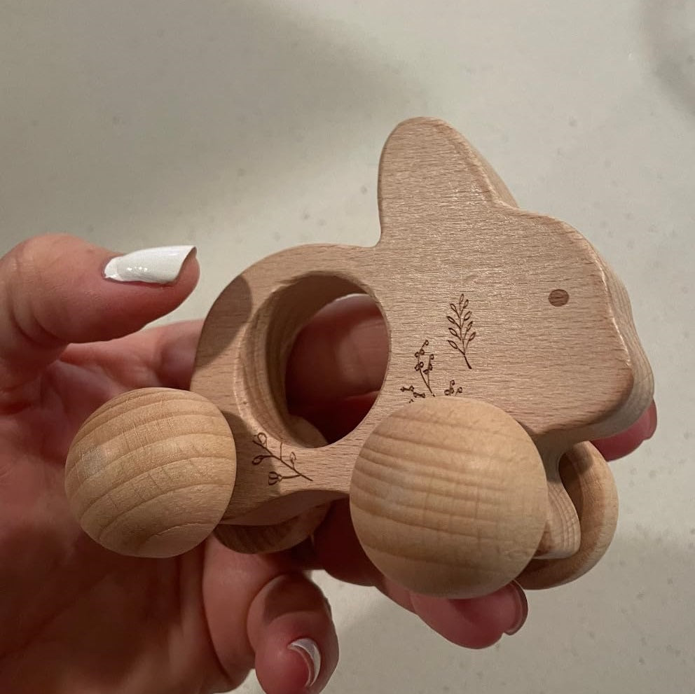 Wooden Animal Rattle Set