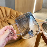 3D Heart Design Glass Cup